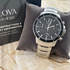Bulova Marine Star Series C 96b272 Black Dial Chronograph Men Quartz Watch 45mm
