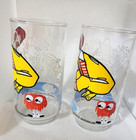Two Mcdonalds Vintage 1977 New Old Stock Action Series Ronald Mcdonald Glasses