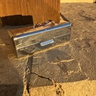 Vtg Lipstick Holder compact Mirror Artdeco Silver Tone Rhinestone High Heel Shoe