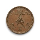 Finland 1 Penni 1865 Aleksandr Ii Nice Condition Copper Coin Km    1 1