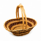 Vintage Wicker Easter Basket With Double Handle Oval Woven Basket Natural Brown