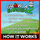     grow A Garden 2   All Items  Seeds  Sheckles  Gamepass   Gag2 Fast   Easy