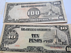 Japanese Government 100 10 5  Pesos 10c Philippines Occupation Bank Note s Ww11