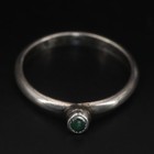 Vtg Sterling Silver - Navajo Southwestern Turquoise Snake Eye Ring Size 4 - 1g