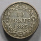 1885 Canada Silver 10 Cents Coin Circulated F-vf Key Date
