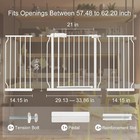 Extra Wide Baby Gate 57 48-62 2   Pressure Mounted  No Drill  Walk-thru  White