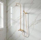 Marino Exposed Pipe Shower Set     Antique Unlacquered Brass