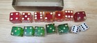 Vintage Dice Red   Green Translucent Bakelite Crisloid  Lot Of 14