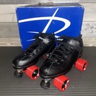 Riedell Dart Quad Speed Skates Black W  Red Wheels Roller Derby - Size 9