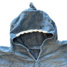 H m Blue Cotton Terry Shark Hooded Beach Bath Towel Poncho Toddlers Kids 24x28