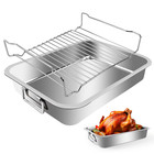 Roasting Pan - 15   11   3  Heavy Duty Turkey Roasting Baking Broiler Oven Pan