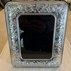 Large Ornate Floral Sterling Silver Picture Frame  rectangle 