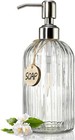 18 Oz Clear Glass Soap Dispenser With Rust Proof Stainless Steel Pump  Refill   