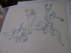 Fantasia Chernabog Devil Creatures Disney Production Drawing 1940