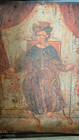 Antique 1800s Tin Retablo In 9 x12  Wood Frame  Saint Of The Imprisoned  No Pope