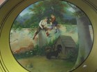 Vintage Two Boys Overlooking 2 Dogs And A Doghouse Flue Cover