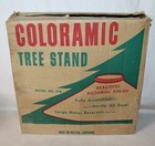 Poloron Coloramic Metal Tree Stand 398   Country Tree Farm Winter Scene  Mcm Iob