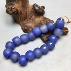 Tibetan Buddhism Old Agate Blue Dzi  Beads Prayer Lucky Totem Amulet Bracelet