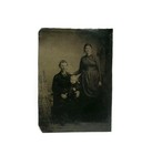 1800   s Antique Tintype Portrait Photograph Of Mother  Father    Baby - -  e  c4 