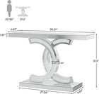 Tribesigns Mirrored Console Table  Modern Silver Entryway Table With Sparkling