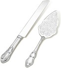 Silver Wedding Cake Serving Set - Elegant Cake Cutting Knife And Server For E   