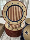 Park Designs     Stars And Stripes     Hand Painted   New Never Used Ceramic Set