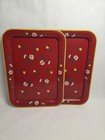 Retro -  Mid Century Red Floral 17 5  Metal Tray Set Of 2