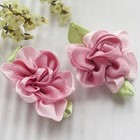 40 Pcs 2tone Satin Ribbon Flowers Bows Appliques Diy Craft Wedding Decor