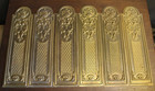 6 Vintage Brass Finger Plate Push Door Handle French Antique Old Rococo