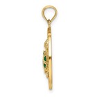 14k Yellow Gold Enameled Turks And Caicos With Turtle Circle Charm Pendant 2 02g
