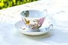 Grace Teaware Hydrangea With Hummingbird Bone China Tea Cup And Saucer