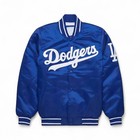 Mens La Dod-gers 90s Athletic Jacket Blue Satin Bomber Style Varsity Jacket