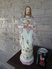 Antique German Bisque Porcelain Sacred Heart Jesus Statue