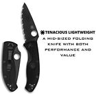 Spyderco Tenacious Lightweight Folding Knife Black On Black 3 39  Black C122sbbk