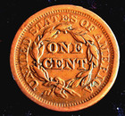 1851 Large Cent Braided Hair     full Liberty And Rims     Stong Au Features