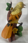 Vintage Mid Century Bisque Porcelain Yellow Finch 5 25  Bird Figurine Taiwan