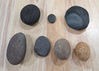 7 Vintage Hot Spa Rocks Basalt Stones Massage Natural Black Gray Smooth Healing