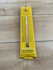 Vintage John Deere Advertising Yellow Thermometer Usa Collectible