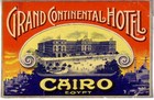 Two Hotel Luggage Label gd  Hotel Continental cairo  egipt   Old Richter 1920