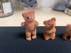 Vintage Lot Of 3 Handwork Miniature Brown Bears Made In West Germany Ds30