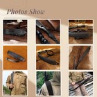 Tourbon Retro Black Leather Rifle Sling Gun Carry Strap Shooting Rest Adjustable