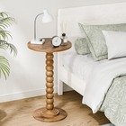 Small Round Side Table Living Room Modern Accent Coffee End Table Solid Wood Leg