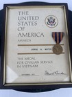 1971 Vietnam War Civilian Service Framed Medal   Photos  Ellsworth Bunker Signed