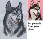 Custom Pet Portrait Dog Cat Animal Original Painting From Photo