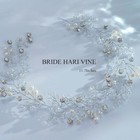  Bride Hair Vine Silver Crystal Wedding Headband Pearls Bridal Headpieces 