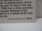 1998 Mercedes-benz E-class  Line New Engine And Safety Color Photo Original