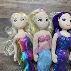 Aurora Mermaid Plush Dolls Lot 4 Sparkly Mermaids 18    Purple Pink Rainbow Blue