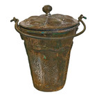 Old Vintage Antique Copper Unique Shape Rare Nickel Plated Big Water Bucket