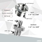 Niewalda 1 4 Inch To 3 8 Tripod Adapter - 1 4-3 8threaded Screws  Silver 