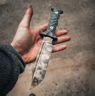 Shadow Reaper Iron Wash Bowie D2 Steel Knife Micarta Handle Handmade Gift Item